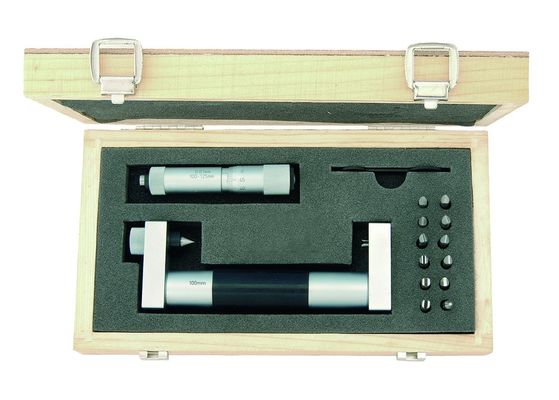 KM 100-125mm Inside Micrometer With Interchangeable Anvils Graduation 0.01mm
