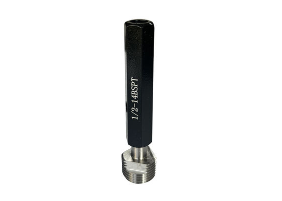 1/2-14 BSPT Thread Plug Gauge for Measuring and Verifying Tapered Pipe Threads