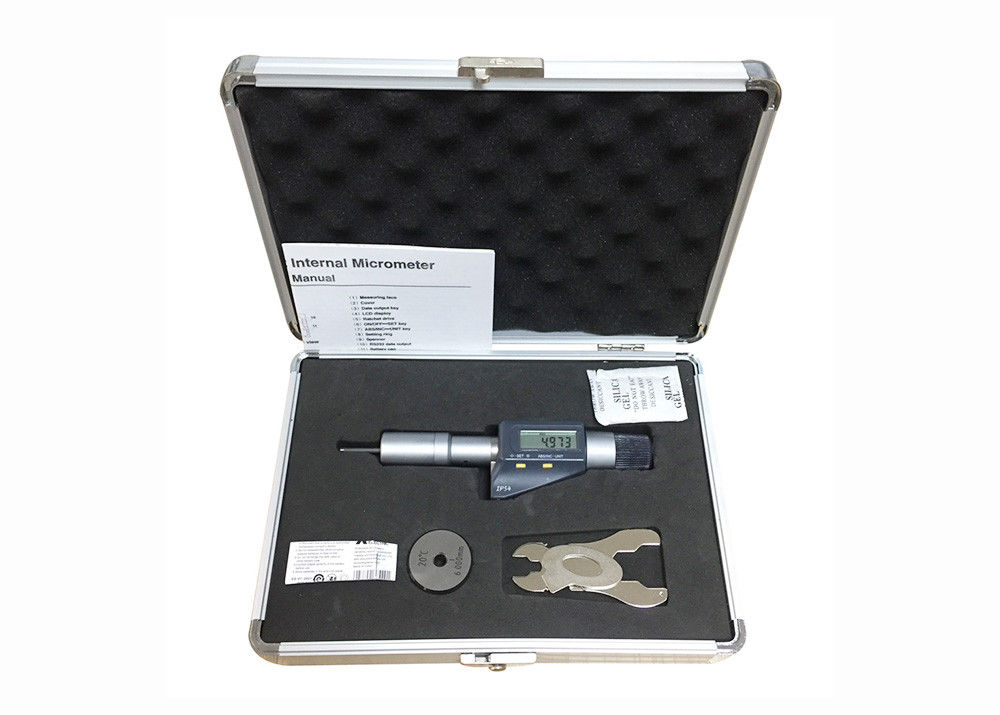 IP54 Protection Degree 5-6mm Digital 3 Pin Inside Micrometer With Setting Ring