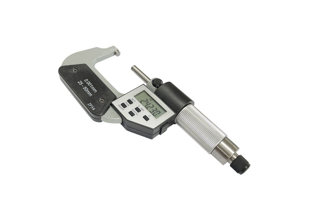 25-50mm IP54 Protection Degree Five Buttons Digital Outside Micrometer