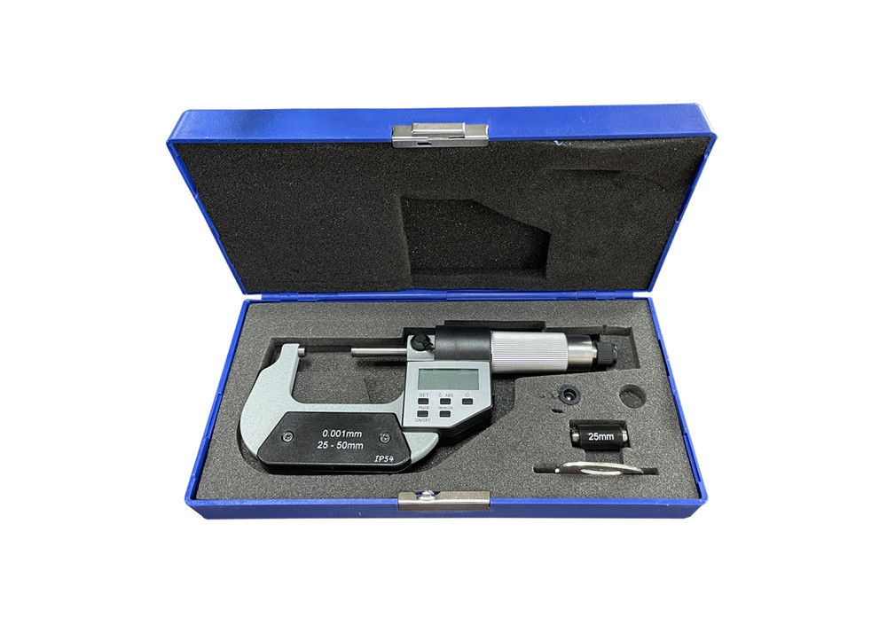 25-50mm IP54 Protection Degree Five Buttons Digital Outside Micrometer