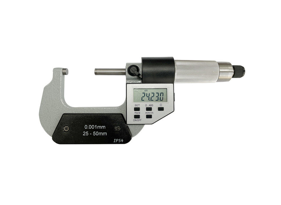 25-50mm IP54 Protection Degree Five Buttons Digital Outside Micrometer