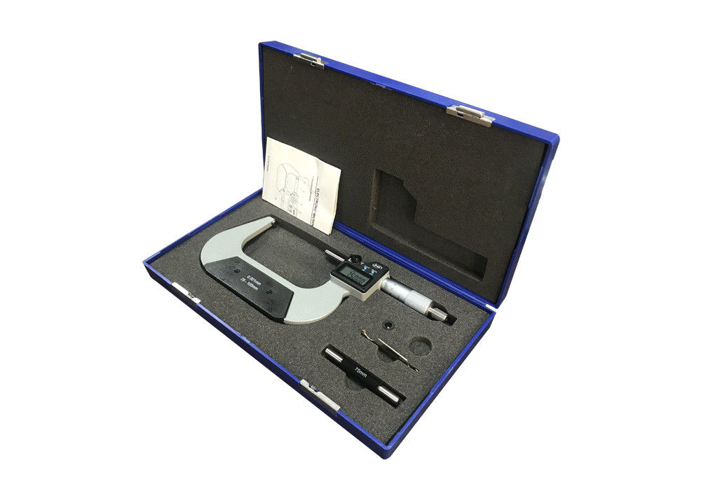 High Accuracy IP65 Protected 75-100mm Digital Outside Micrometer with Carbide Measuring Faces