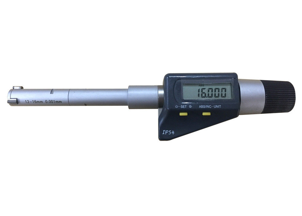 IP54 Protection Degree Digital Three Point Internal Micrometer with Extension Rod 12-16mm and 0.004mm