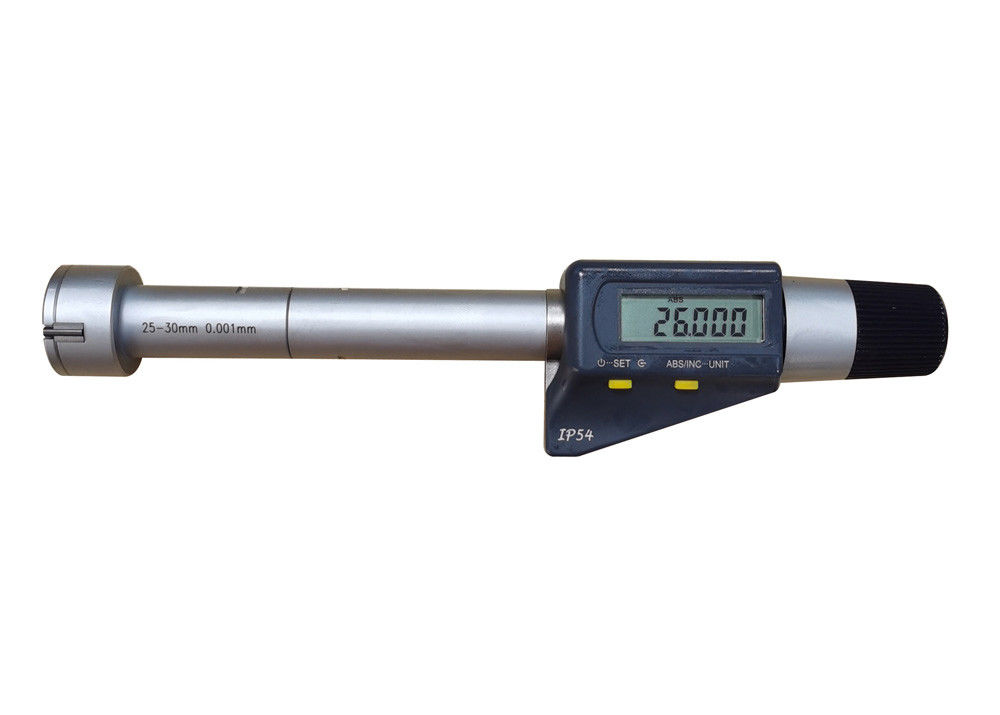 25-30mm Three Point Internal Micrometer with IP54 Protection and Metric/Inch Conversion
