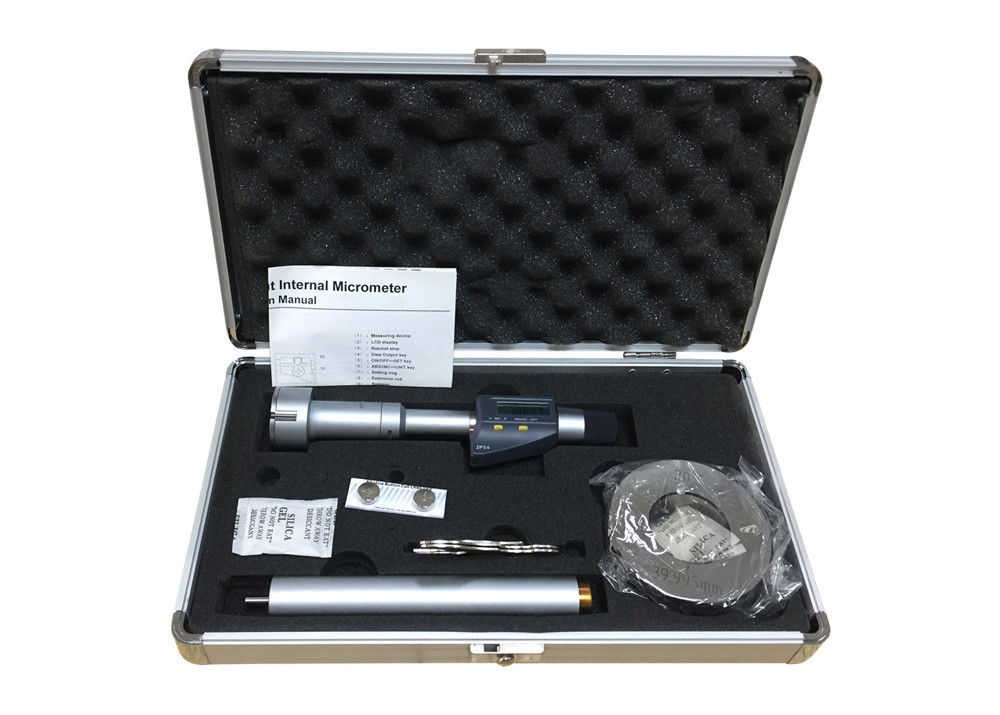 Large Range Three Point Internal Micrometers with Extension Rod and Ratchet Stop