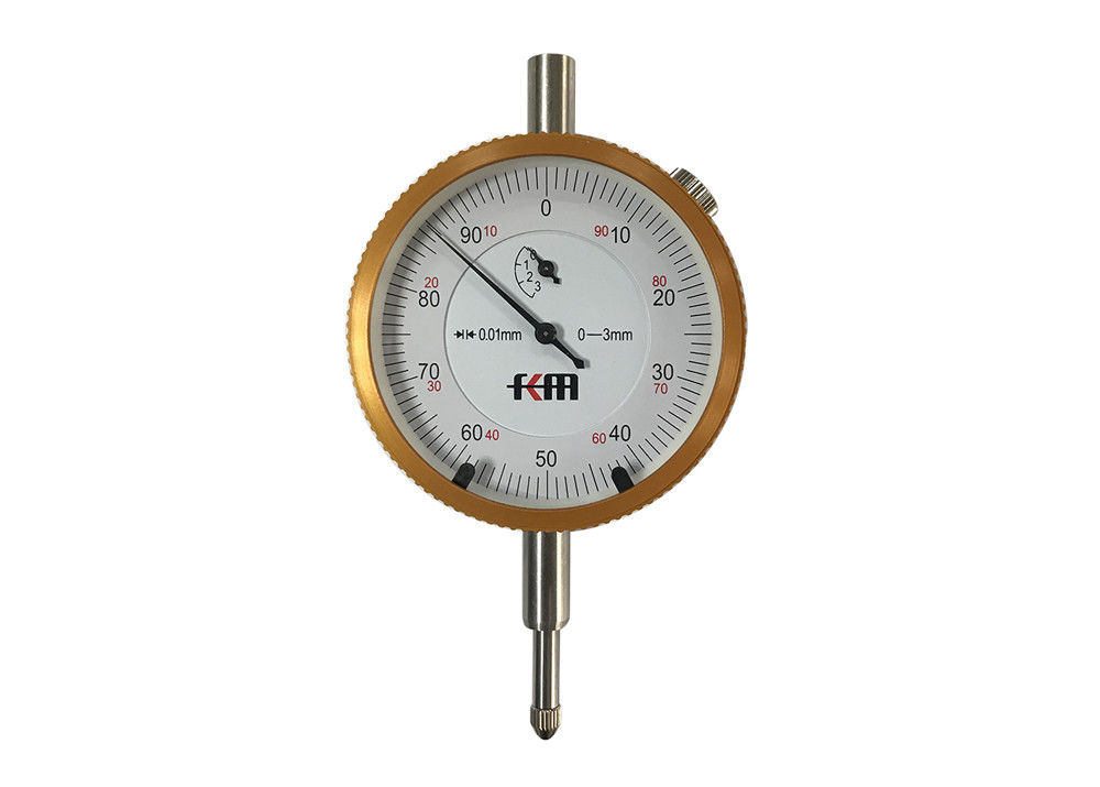 High Precision Dial Indicator CNC Lath Tool with 0-3mm Range with Golden Color Bezel