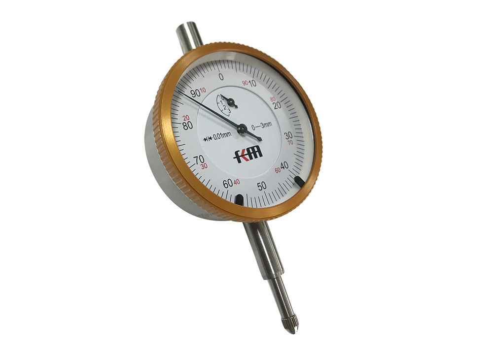 High Precision Dial Indicator CNC Lath Tool with 0-3mm Range with Golden Color Bezel