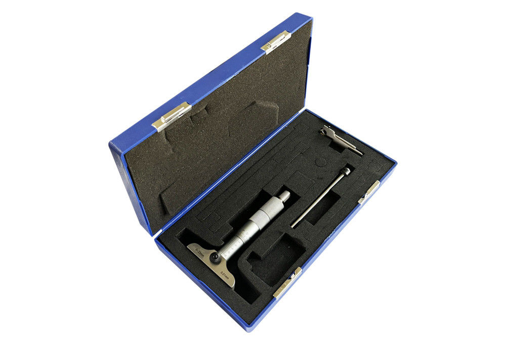 0-25mm Depth Micrometer with Interchangeable Measuring Rods For Wide Measuring Range