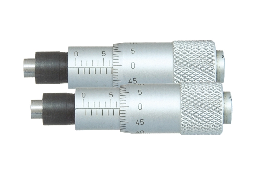 Micrometer Head 0-0.25" Range 0.001" Graduation ±0.0002" Accuracy Flat Face Plain Thimble